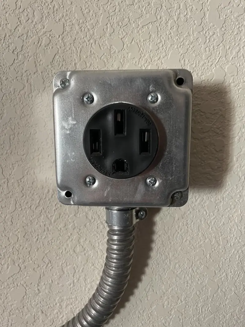 NEMA 14-50 outlet installed for Electrical Panel Upgrade in Caroline